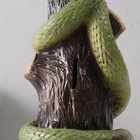 Новогодняя копилка "Змея на пеньке"  33 х 14 х 15 см, светло-зелёный - фото 26215193