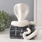 Новогодняя копилка "Кобра на сундуке "  20 х17 х 12 см, белый - фото 26182203