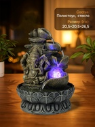 Фонтан настольный с подсветкой «Ганеша - Мудра Абхая», от сети, серый, 20.5×20.5×26.5 см - Фото 2