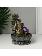 Фонтан настольный с подсветкой «Ганеша - Мудра Абхая», от сети, серый, 20.5×20.5×26.5 см - Фото 7