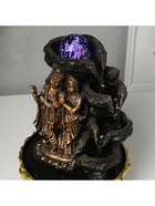 Фонтан настольный с подсветкой «Радха и Кришна у водопада», от сети, бронза, 20.5×20.5×28 см 10662351