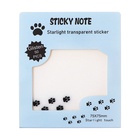 Блок с липким краем, 75×75 мм, 50 листов, прозрачные с блестками «Лапки» - Фото 2