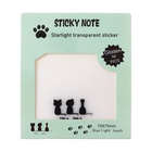 Блок с липким краем, 75×75 мм, 50 листов, прозрачные с блестками «Кошки» - Фото 3