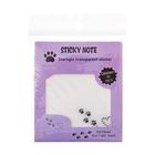 Блок с липким краем, 75×75 мм, 50 листов, прозрачные с блестками «Лапки кошки» - Фото 4