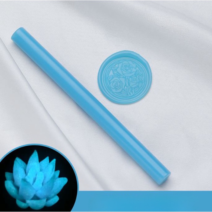 Сургуч для печати стержень «Голубой», светящийся, 1.1×1.1×13.3 см - Фото 1