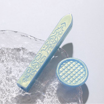 Сургуч для печати стержень «Небесный голубой», перламутр, 1.1×1.1×9 см