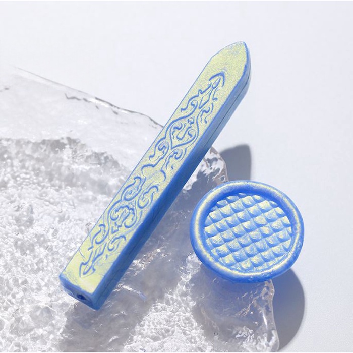 Сургуч для печати стержень «Сине-голубой», перламутр, 1.1×1.1×9 см - Фото 1