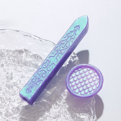 Сургуч для печати стержень «Сине-фиолетовый», перламутр, 1.1×1.1×9 см