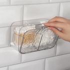 Органайзер для хранения, навесной, 2 секции, с клеевой основой, 17×6.5×10.5 см, прозрачный - Фото 2