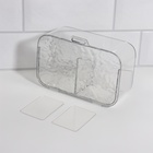 Органайзер для хранения, навесной, 2 секции, с клеевой основой, 17×6.5×10.5 см, прозрачный - Фото 4