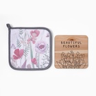 Набор кухонный «Маки»: прихватка 19×19 см, подставка под горячее - Фото 2