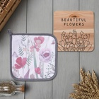 Набор кухонный «Этель. Маки»: прихватка 19×19 см, подставка под горячее - Фото 2