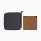 Набор кухонный «Маки»: прихватка 19×19 см, подставка под горячее - Фото 3