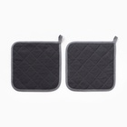 Набор прихваток «Этель» Morning dew, 2 шт., 19×19 см, саржа, хлопок 100%, ватин 250 г/м² - Фото 3