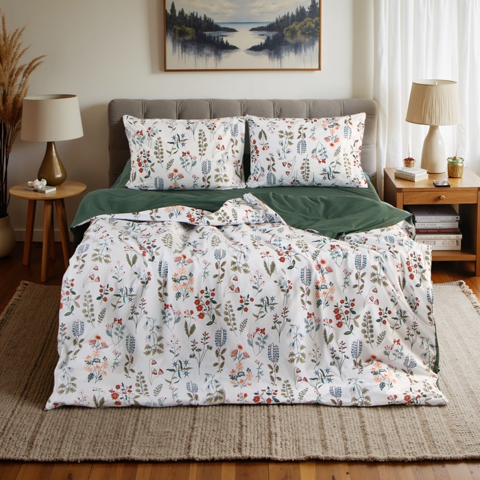 Постельное бельё "Этель" дуэт Alpine meadow 143*215 см - 2 шт, 220*240 см, 50*70 см -2шт,поплин, хл 100 - Фото 1