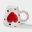 Кружка «Сердце», 500 мл, керамика, белая - Фото 2