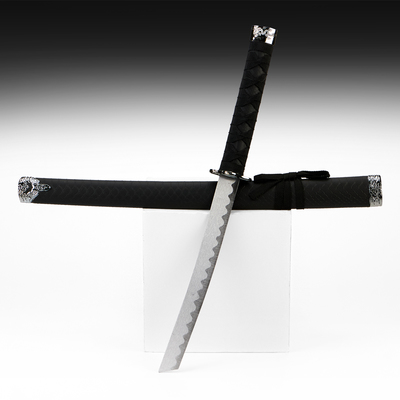 Макет оружия «Сувенирная катана. Бой», без подставки, чёрные ножны под змеиную кожу, матовый 70 см