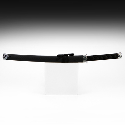 Макет оружия «Сувенирная катана. Бой», без подставки, чёрные ножны под змеиную кожу, матовый 70 см