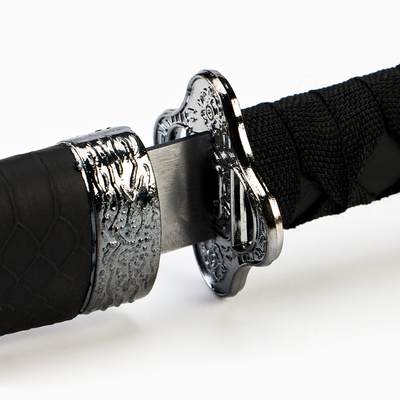 Макет оружия «Сувенирная катана. Бой», без подставки, чёрные ножны под змеиную кожу, матовый 70 см