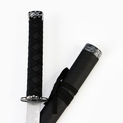 Макет оружия «Сувенирная катана. Бой», без подставки, чёрные ножны под змеиную кожу, матовый 70 см