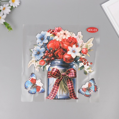 Наклейка интерьерная «Летний букет», пластик, 40×31 см