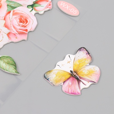 Наклейка пластик интерьерная "Розовые розы" 40х31 см