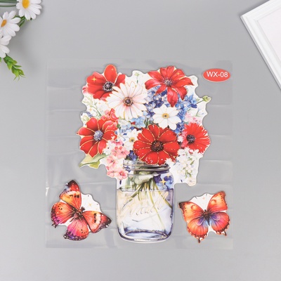 Наклейка интерьерная «Полевой букет», пластик, 40×31 см