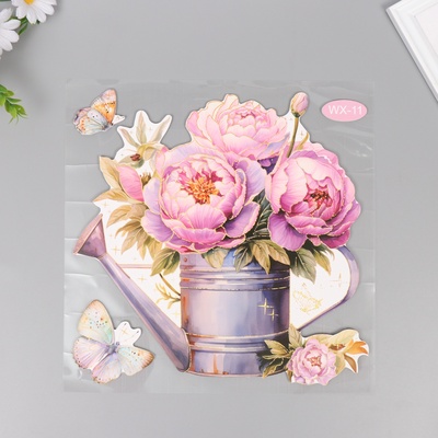 Наклейка интерьерная «Пионы в лейке», пластик, 40×31 см