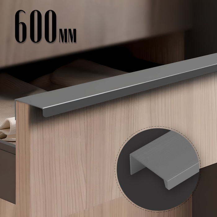 Ручка CAPPIO RT001, L=600 мм, м/о 480 мм, графит, 4 шт.