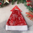 Колпак новогодний «Заснеженный лес» 30×37 см, красный - Фото 4