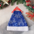 Колпак новогодний «Заснеженный лес» 30×37 см, синий - Фото 4