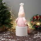 Игрушка мягкая «Дед Мороз с полосатыми длинными ножками» 47×19 см, бело-розовый - Фото 4