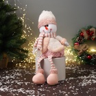 Игрушка мягкая «Снеговик с полосатыми длинными ножками» 43×18 см, бело-розовый - Фото 1