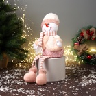 Игрушка мягкая «Снеговик с полосатыми длинными ножками» 43×18 см, бело-розовый - Фото 2