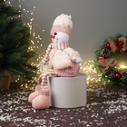 Игрушка мягкая «Снеговик с полосатыми длинными ножками» 43×18 см, бело-розовый - Фото 3