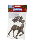 Ёлочная игрушка «Зимнее волшебство. Грациозный олень блеск» пластик, 13×8 см, золото - Фото 7