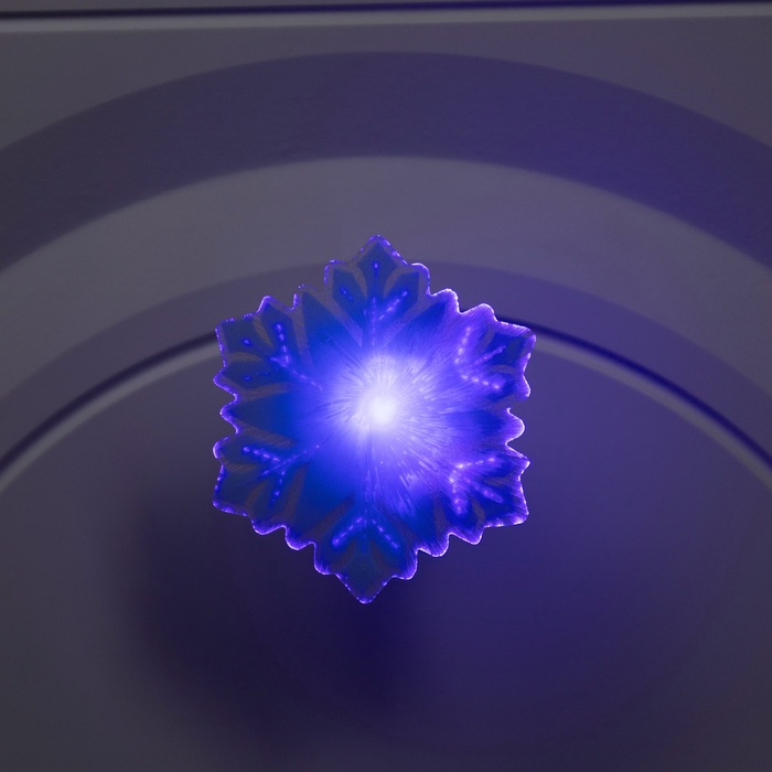 Игрушка световая «Снежинка» 8 см, 1 LED, батарейки LR44×3 (в компл.), мерцание, свечение мульти - Фото 1