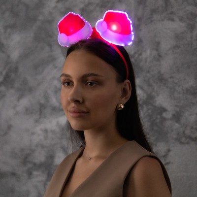 Ободок светодиодный «Колпак» 18×16x3 см, 2 LED, батарейки AG10×3 (в комплекте), мерцание, свечение мульти