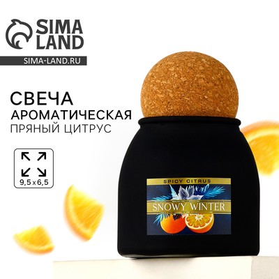 Свеча ароматическая, пряный цитрус, 9×6.5 см