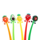 Ручка гелевая-прикол, синий стержень, Фрукты МИКС (48 шт) - фото 809445850