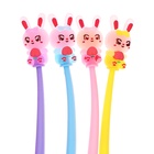 Ручка гелевая-прикол, синий стержень, Зайка МИКС (48 шт) - фото 809445858