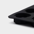 Форма для конфет и шоколада Доляна «Череп», силикон, 21.5×7.8×1.3 см, 10 ячеек (3.2×2.9 см), чёрная 10647852