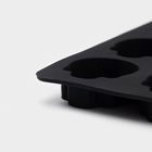 Форма для конфет и шоколада Доляна «Череп», силикон, 21.5×7.8×1.3 см, 10 ячеек (3.2×2.9 см), чёрная 10647852