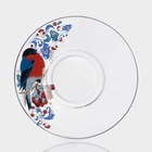 Чайная пара новогодняя «Снегири на рябине», 200 мл, блюдце d=13 см, стекло, прозрачная - Фото 5