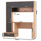 Стол письменный «Лайт 03.243 Н», 1502×573×1799 мм, цвет гикори рокфорд натуральный/тёмно – серый - Фото 4