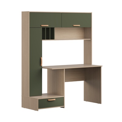 Стол письменный «Лайт 03.243 Н», 1502×573×1799 мм, цвет плэйн/дымчатый зелёный