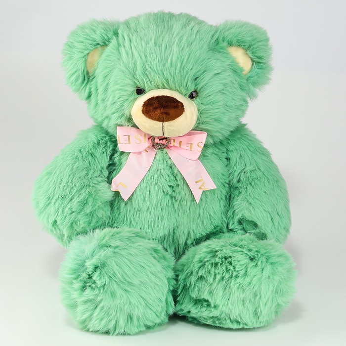 Мягкая игрушка «Медведь», с бантиком, 60 см, цвет зелёный - Фото 1