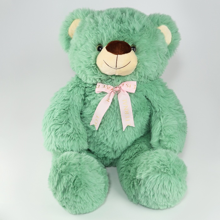 Мягкая игрушка «Медведь», с бантиком, 80 см, цвет зелёный - Фото 1