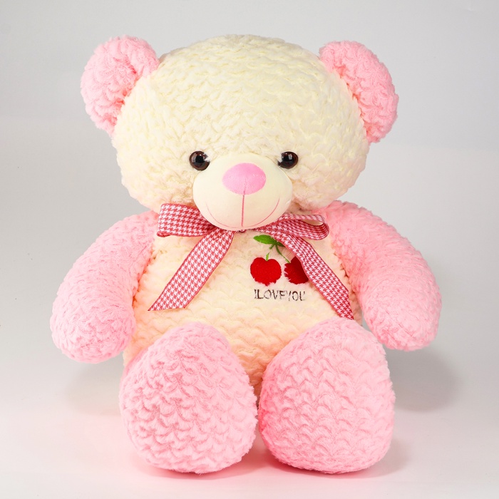 Мягкая игрушка «Медведь», с вишенкой, 80 см, цвет розовый - Фото 1