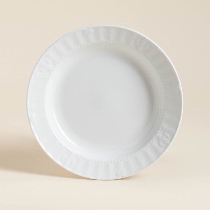 УЦЕНКА Набор фарфоровых тарелок SL Home «Винтаж фрэнч», 300 мл, d=22,5 см, цвет белый - фото 115461144